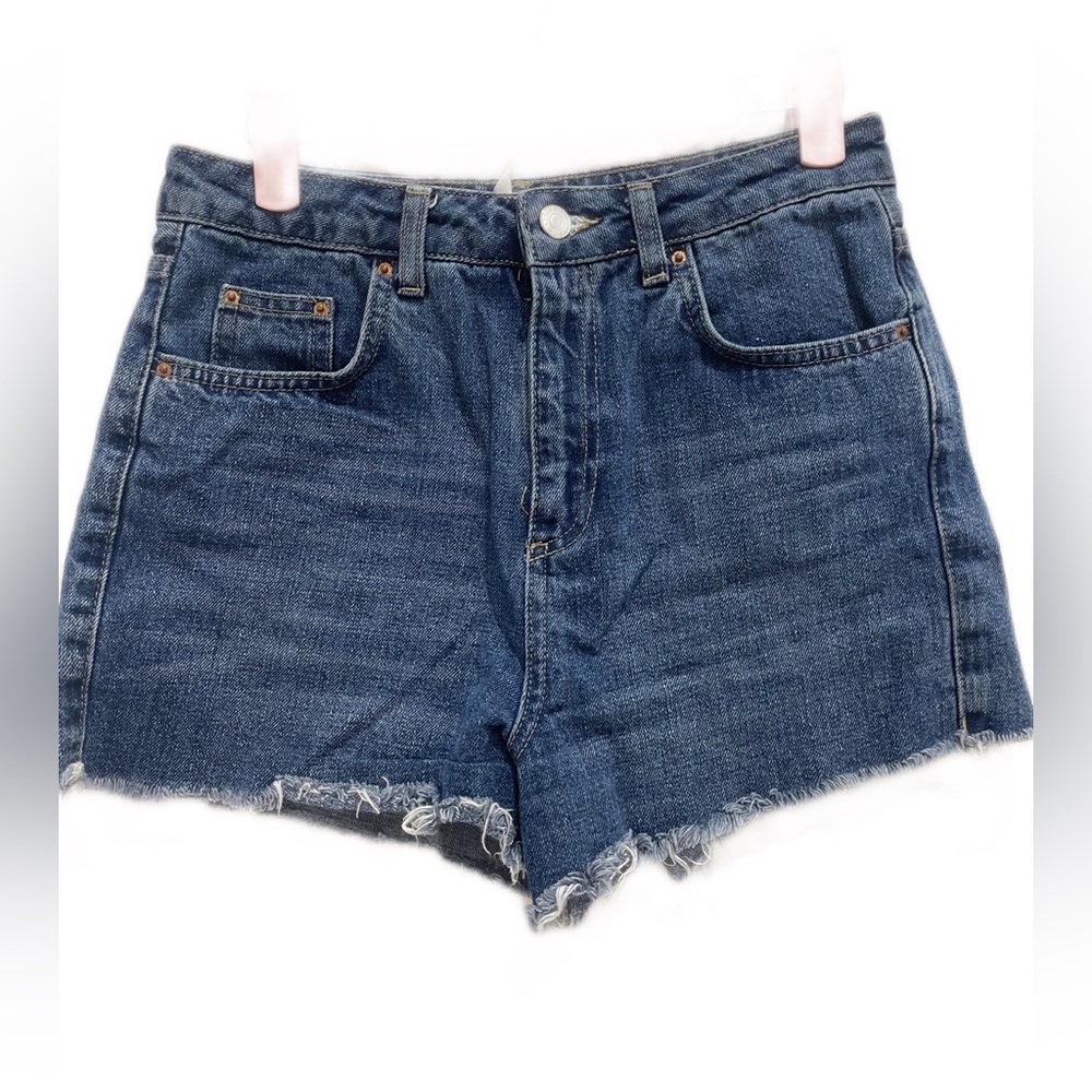 TOPSHOP MOTO WOMEN'S MOM DENIM BLUE JEAN SHORTS